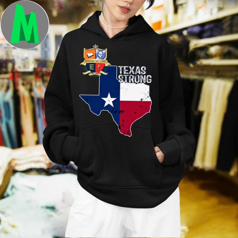 Design Edinburg CISD Texas Strong Flag Map T-Shirt