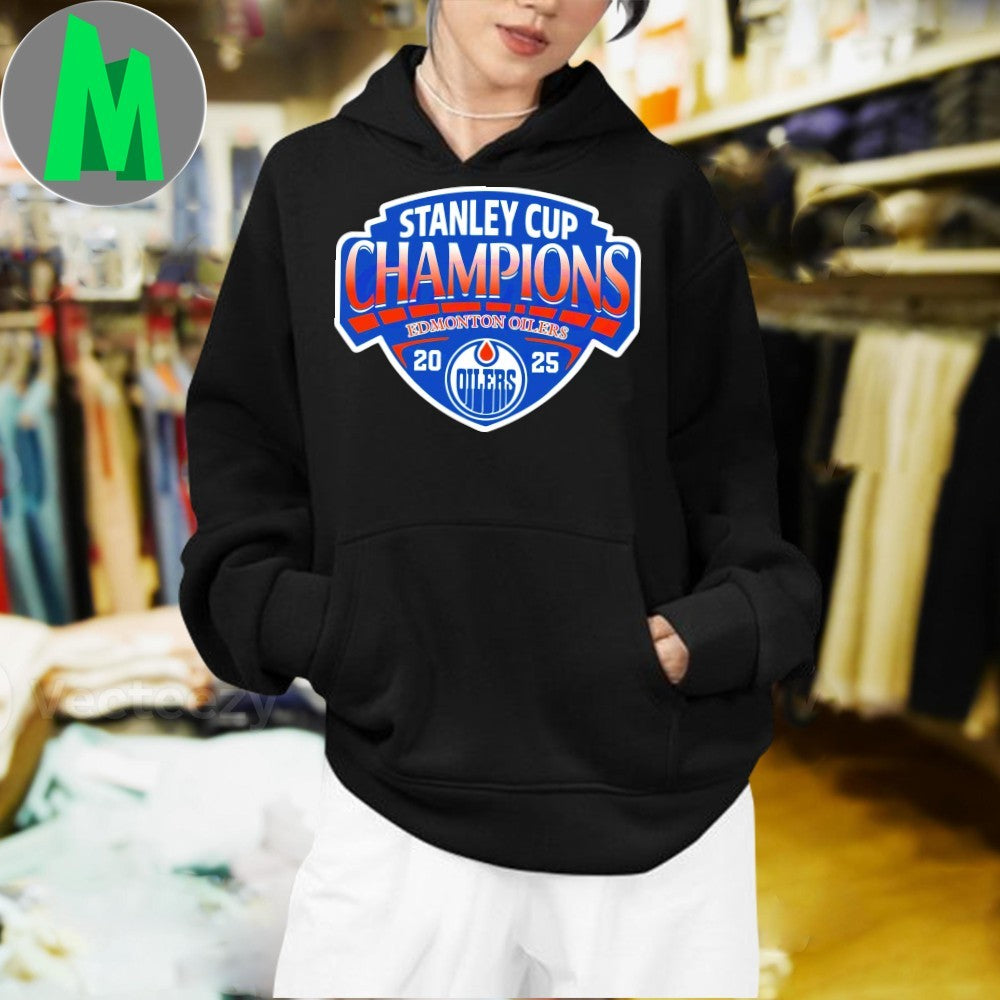 Design Edmonton Oilers Stanley Cup Champions 2025 Logo Graphic T-Shirt