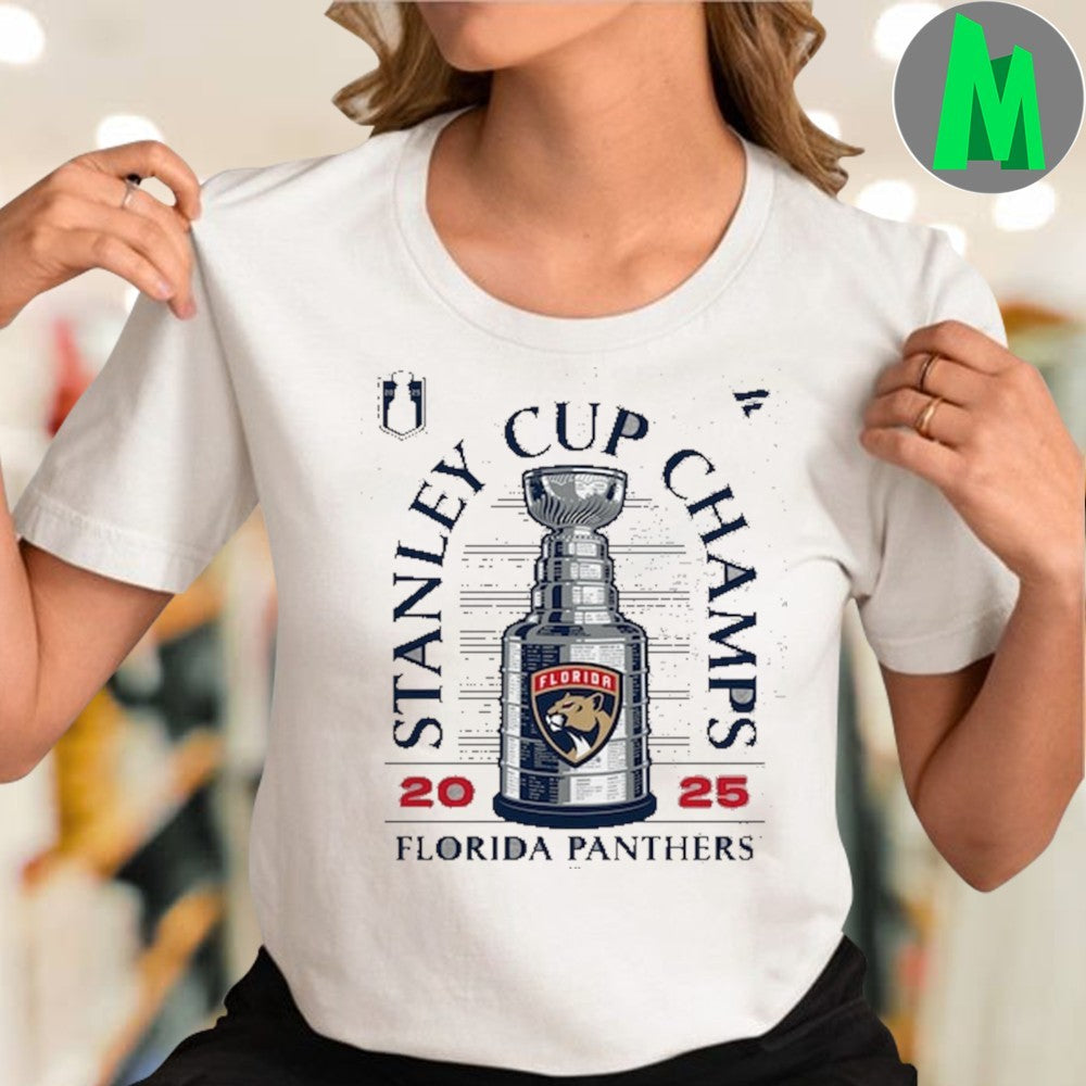 Design Florida Panthers Fanatics Heather Gray 2025 Stanley Cup Champions Locker Room Shirt