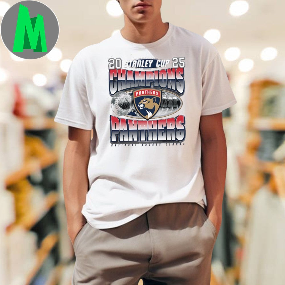 Design Florida Panthers Mitchell & Ness Heather Gray 2025 Stanley Cup Champions Victory Shirt