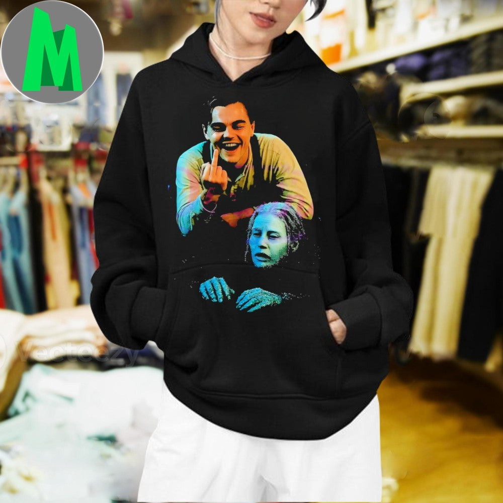 Design Funny Titanic Meme Jack Middle Finger Ice Water Scene Shirt