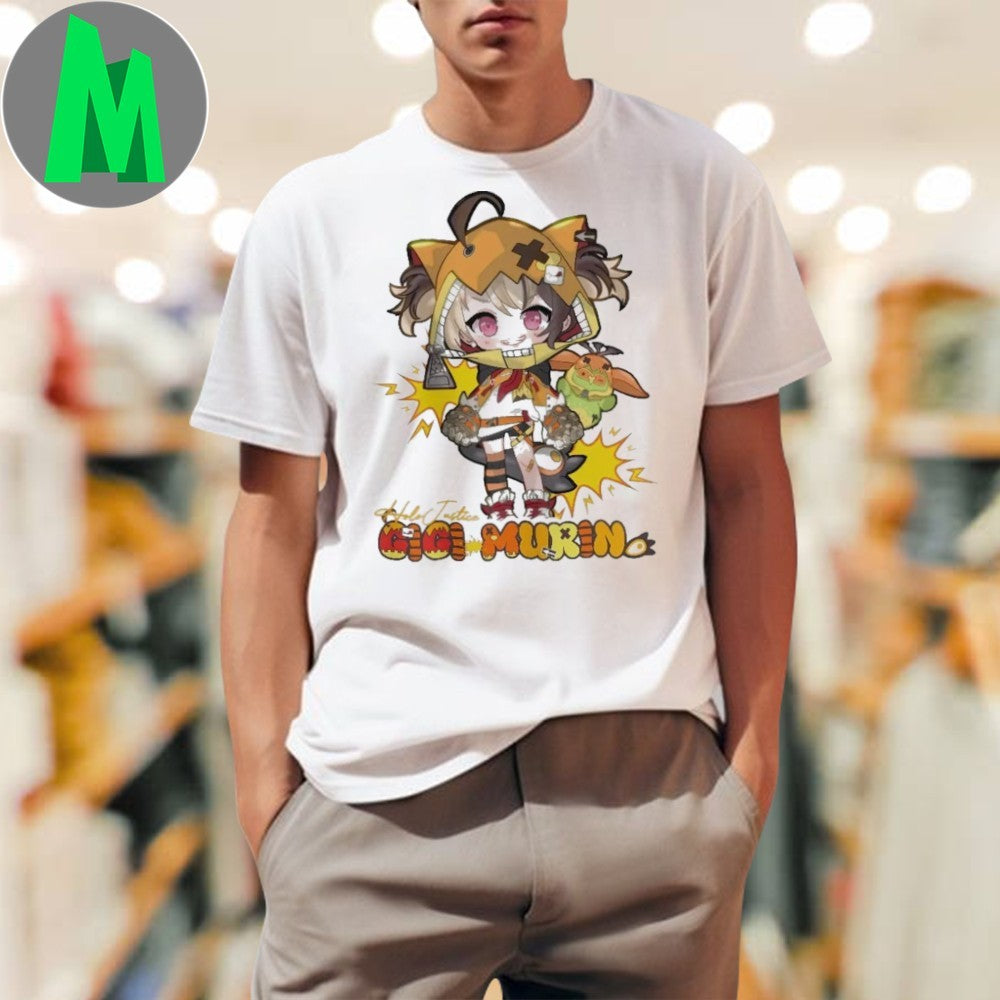 Design Gigi Murin Holojustice Hololive VTuber Anime Cute Fan Graphic Shirt