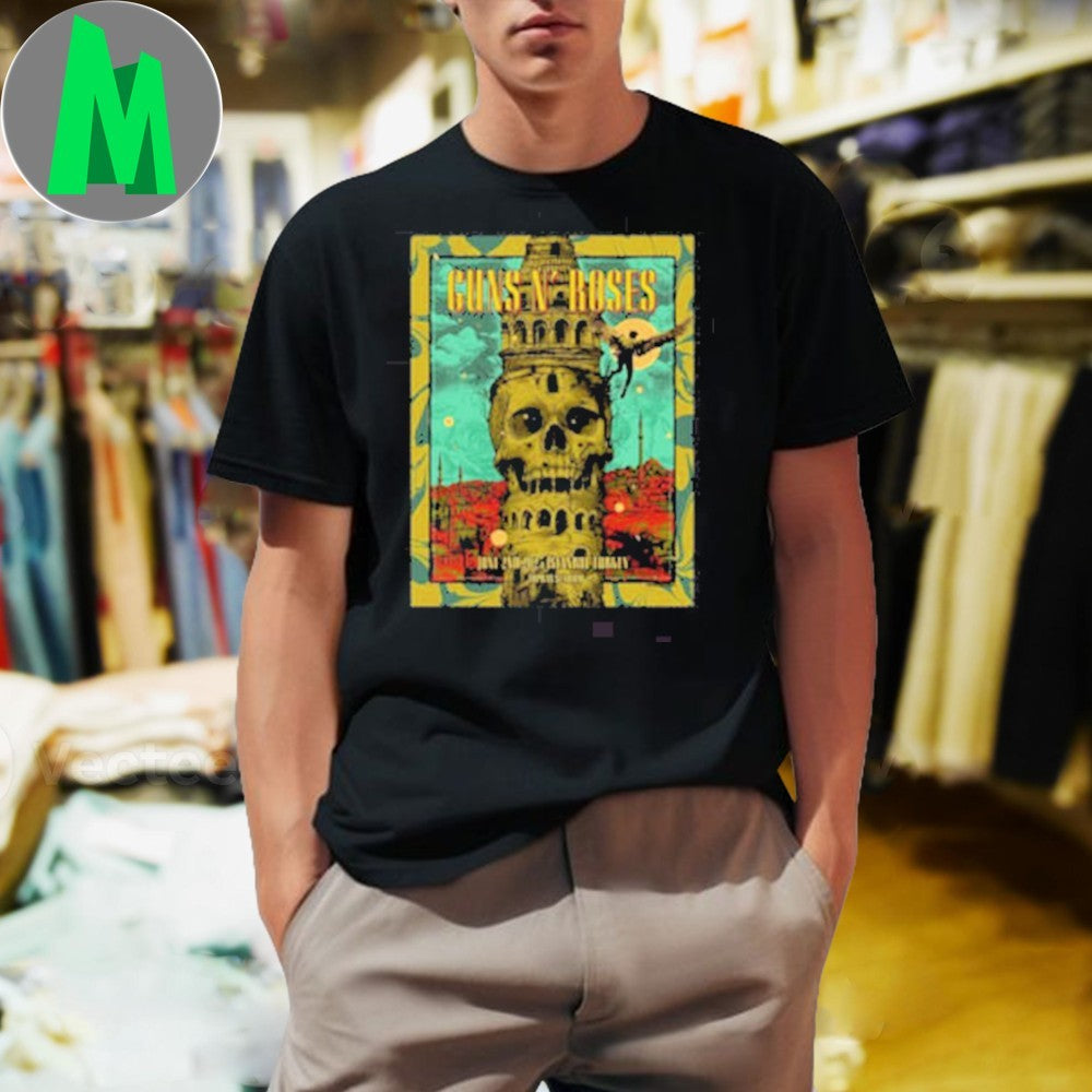 Design Guns N’ Roses Istanbul Turkey 2025 June 2 Tupras Stadium Concert Poster Skull Rock Band Fan Apparel T-Shirt