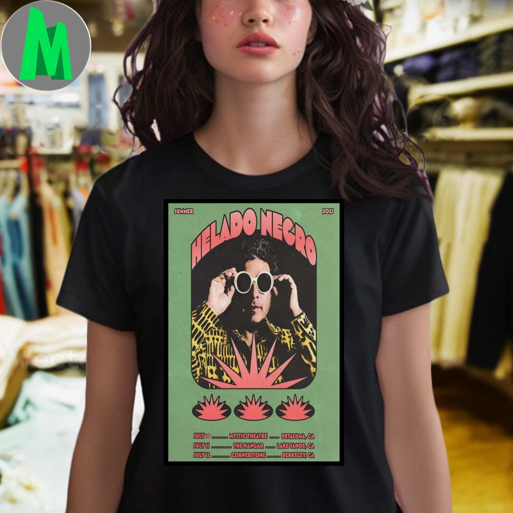 Design Helado Negro Summer 2025 Show Music Poster Indie Electronic Fan Apparel T-Shirt