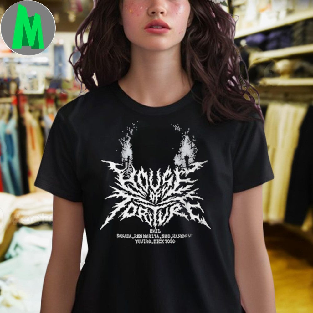 Design House of Torture Dark Gothic Metal Horror Graphic T-Shirt