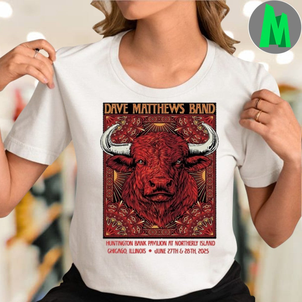 Design Huntington Bank Pavilion at Northerly Island, Chicago, IL 27 + 28 Jun 2025 Dave Matthews Band Shirt
