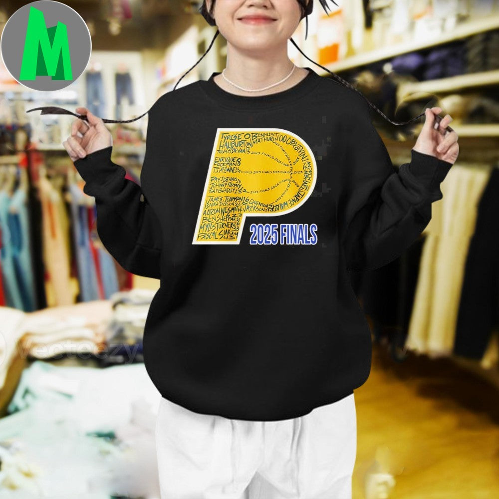 Design Indiana Pacers 2025 Finals Roster P Logo Shirt