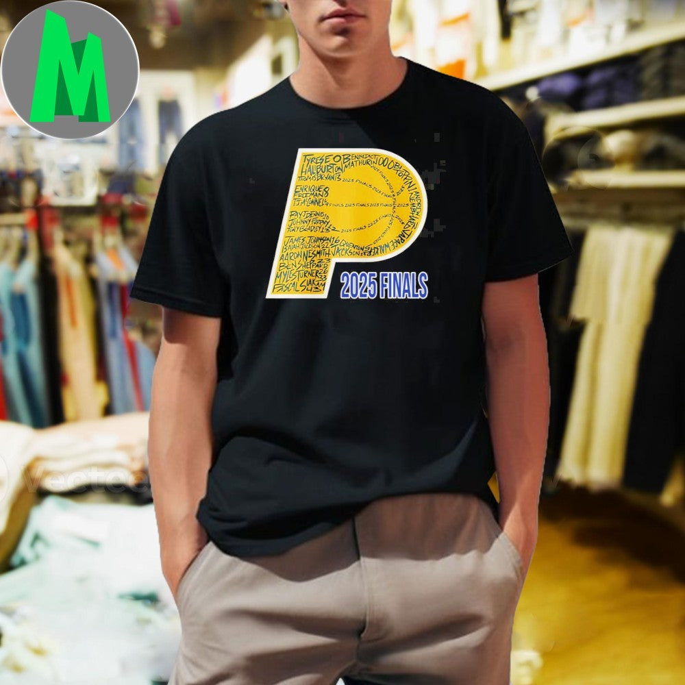 Design Indiana Pacers 2025 Finals Roster P Logo Shirt
