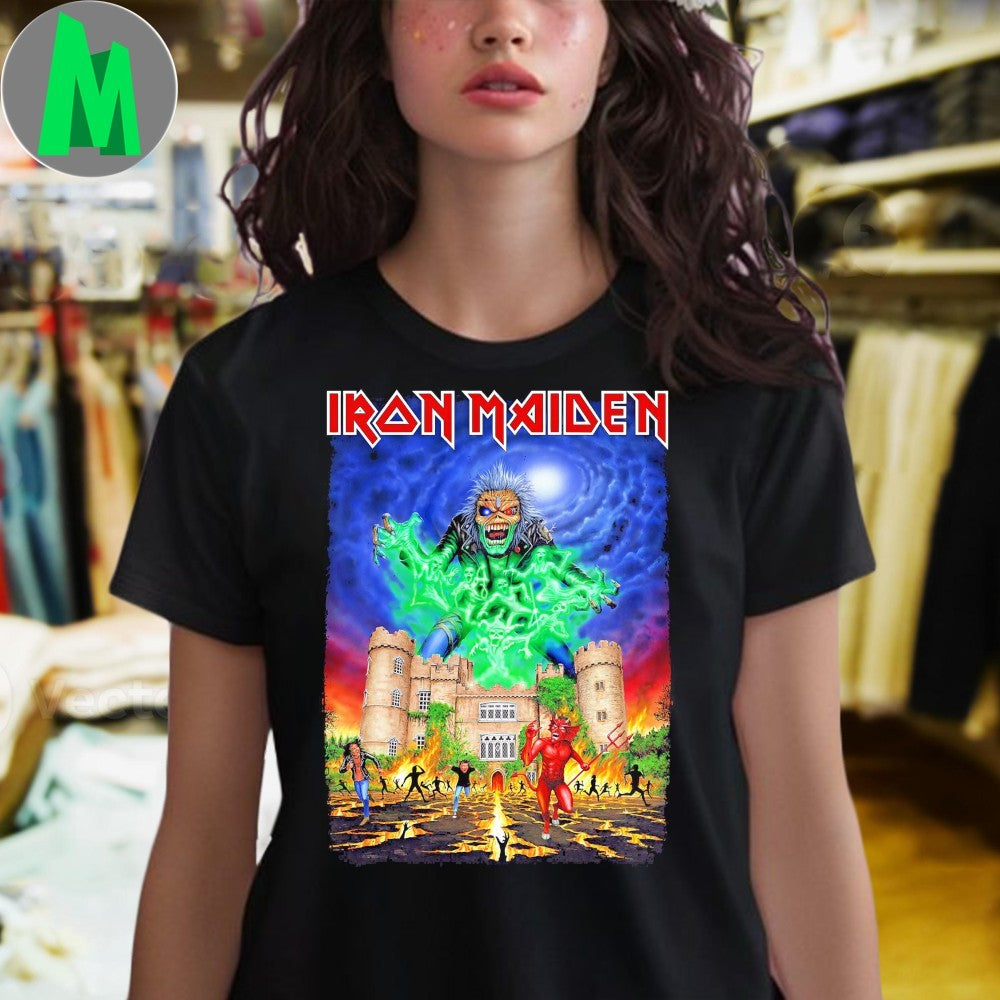 Design Iron Maiden Eddie The Trooper Castle Graphic Band T-Shirt