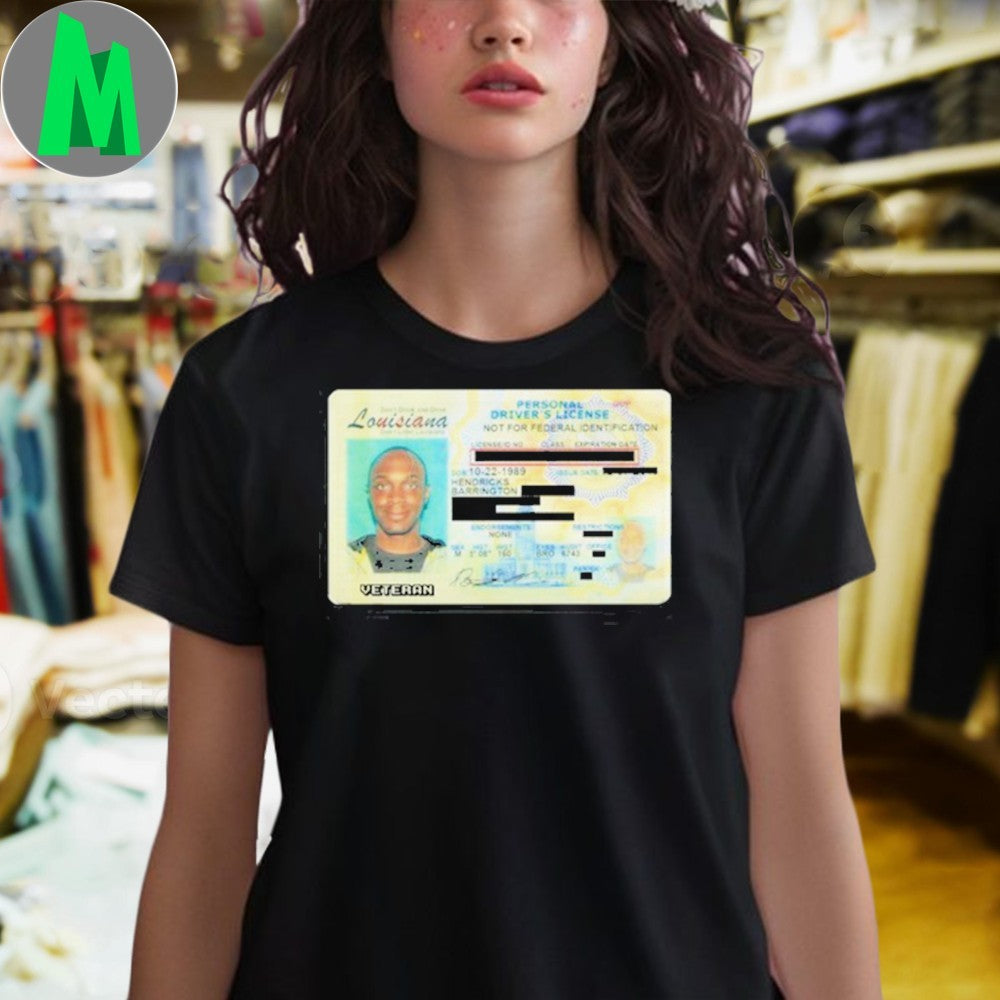 Design Jpegmafia Veteran ID Black Louisiana Driver’s License Shirt