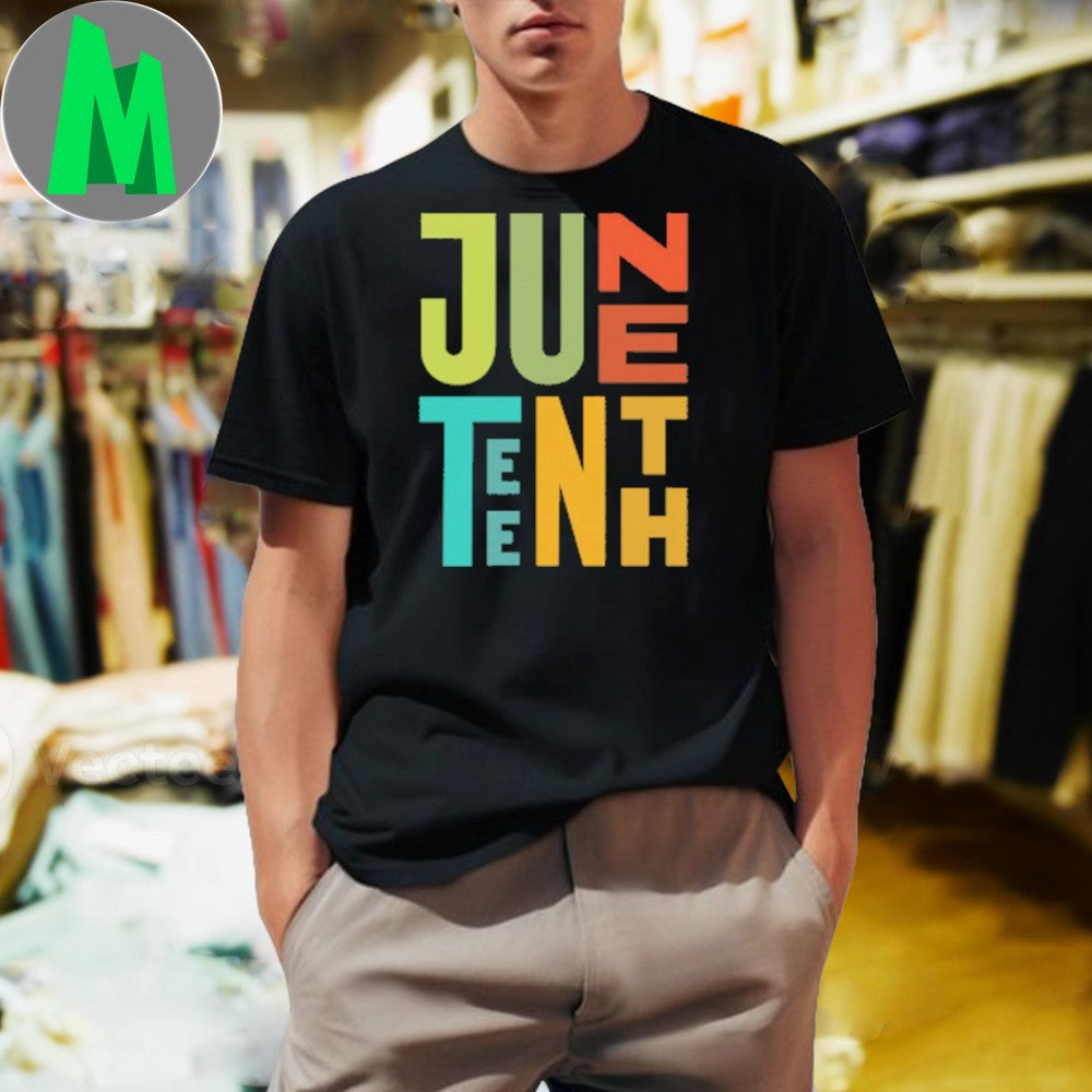 Design Juneteenth Block Letter Celebration T-Shirt