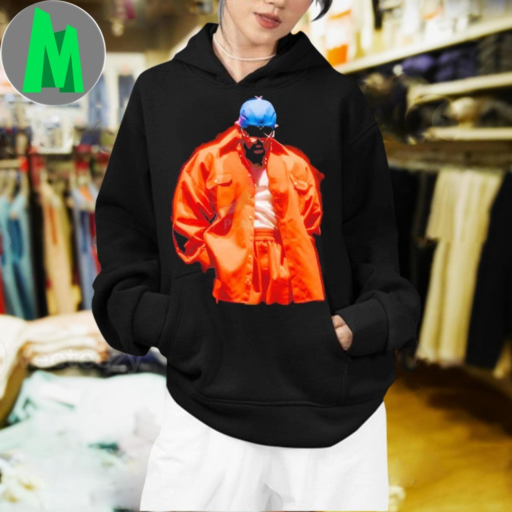 Design Kendrick Lamar Wearing Red Oversized Jacket And Blue Cap Shirt
