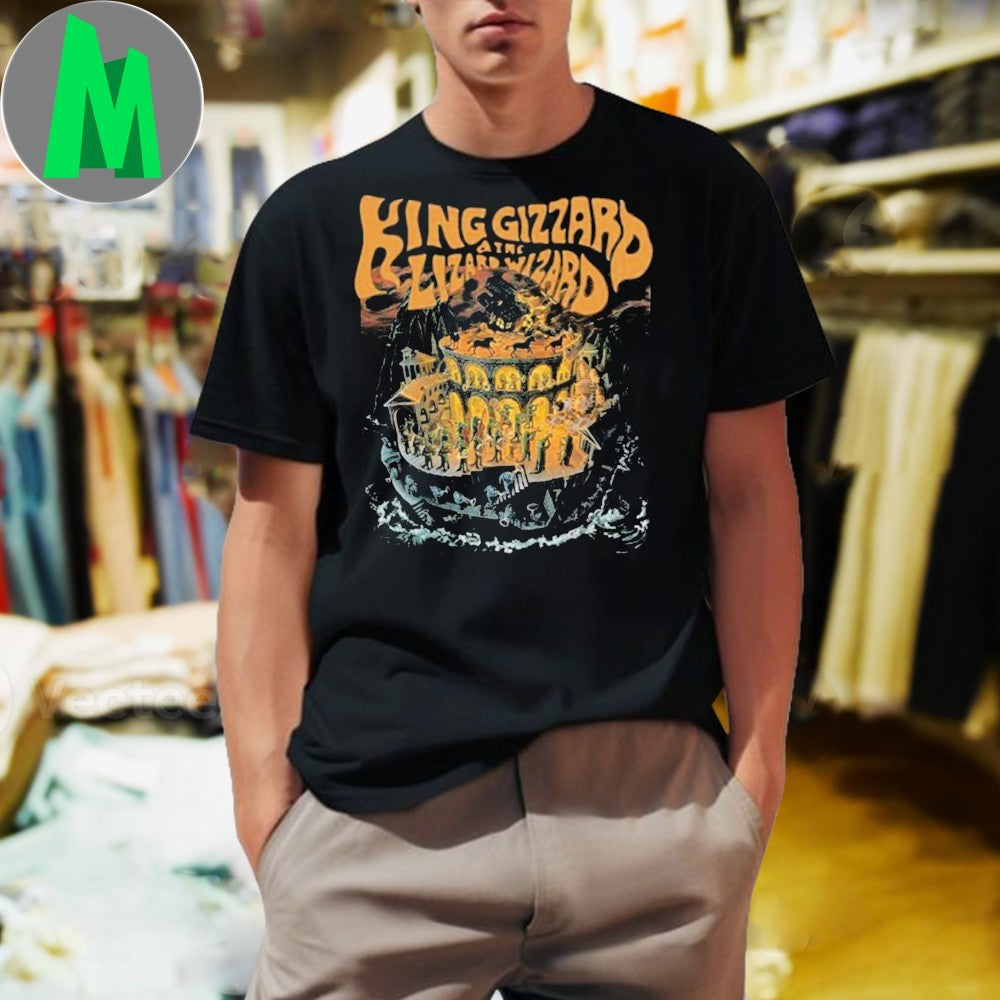 Design King Gizzard & The Lizard Wizard Phantom Island Album Cover Art Psychedelic Rock Band Fan T-Shirt