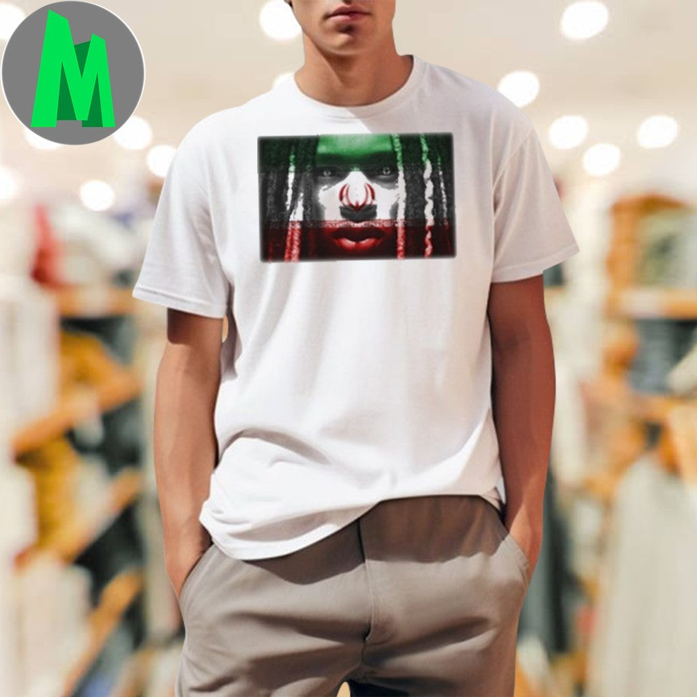 Design King Von Iran Flag Face Graphic T-Shirt