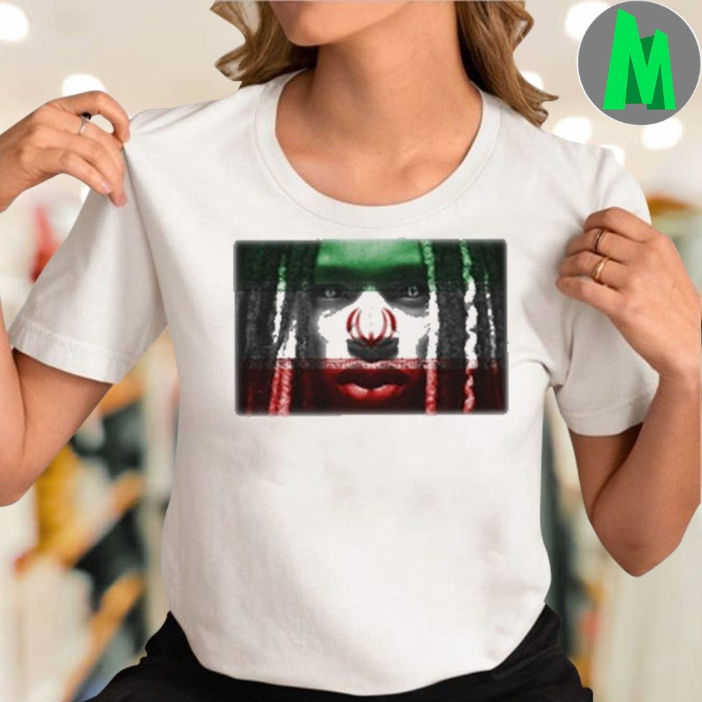 Design King Von Iran Flag Face Graphic T-Shirt