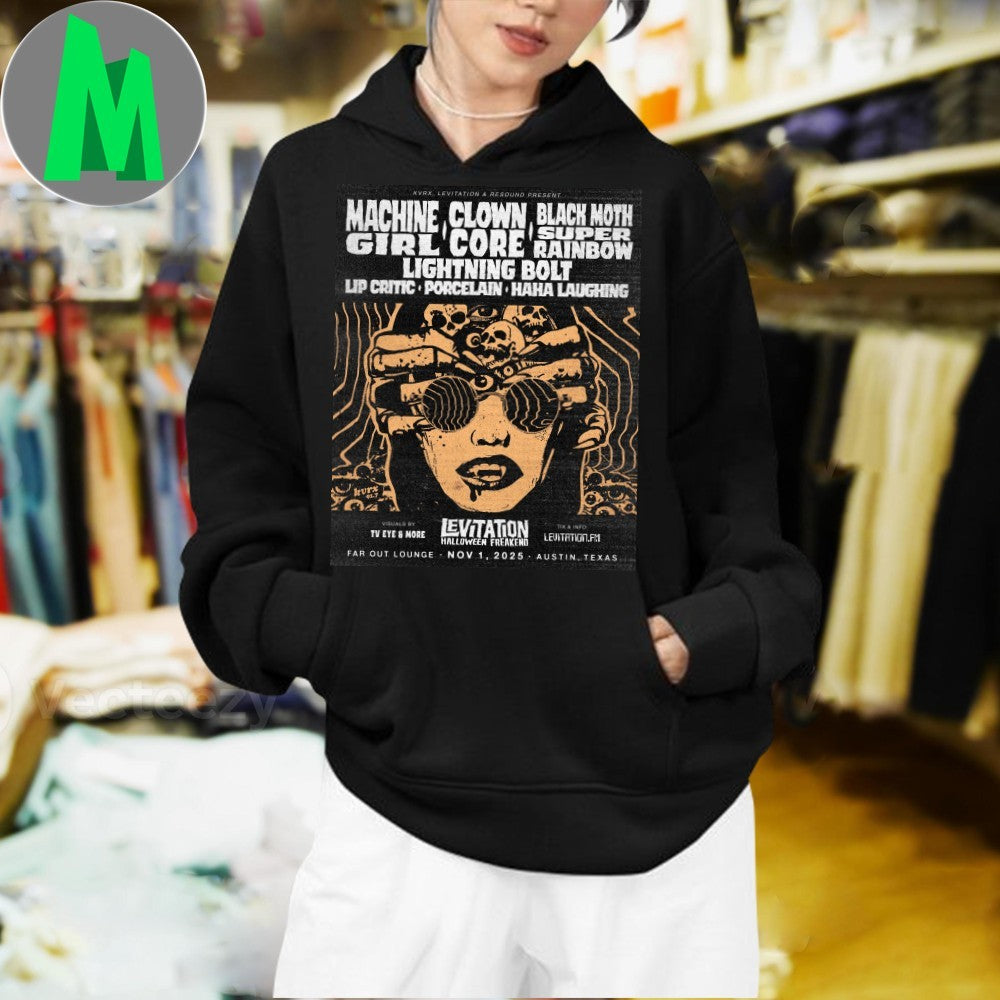 Design Levitation Halloween Freakend 2025 Machine, Clown Concert T-Shirt