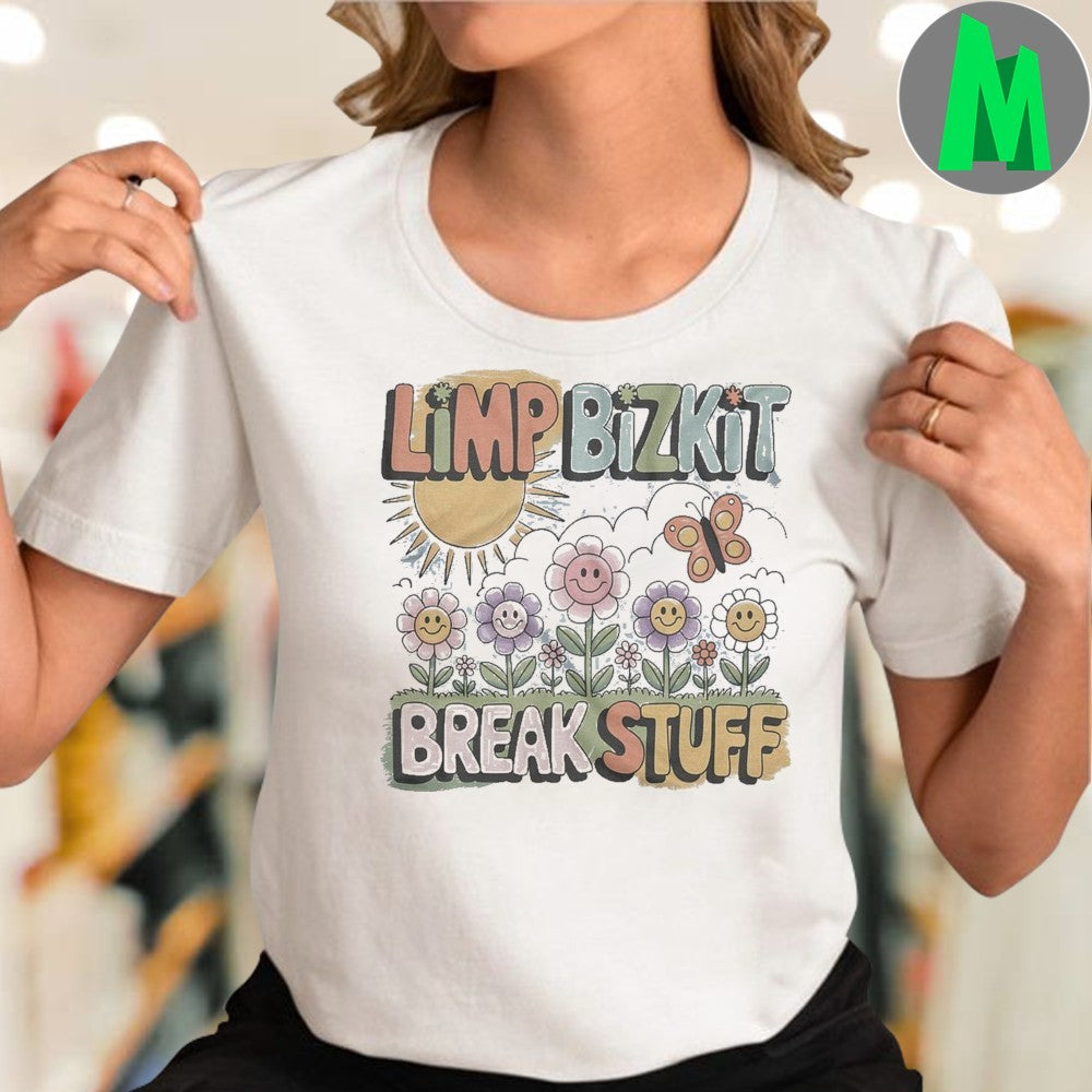 Design Limp Bizkit Break Stuff Cartoon Floral Shirt