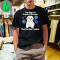 Design Maltese Dog Hate Freedom Funny Fireworks T-Shirt