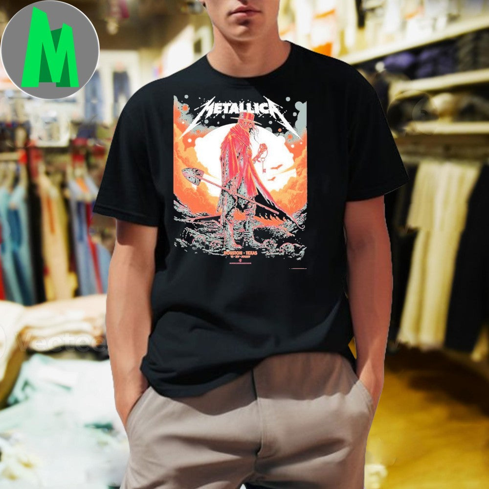 Design Metallica M72 Houston Exclusive Pop-Up Shop Poster Artwork By Luke Preece For Texas June 14 2025 At NRG Stadium North American Tour Shirt