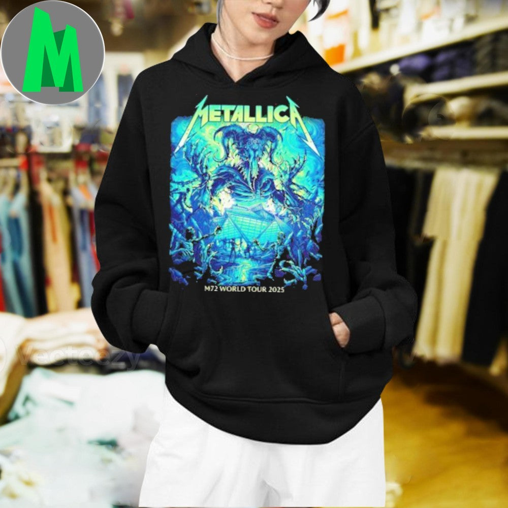 Design Metallica M72 World Tour Atlanta GA 2025 June 3 Mercedes-Benz Stadium Pop-Up Shop Merch Heavy Metal Band T-Shirt