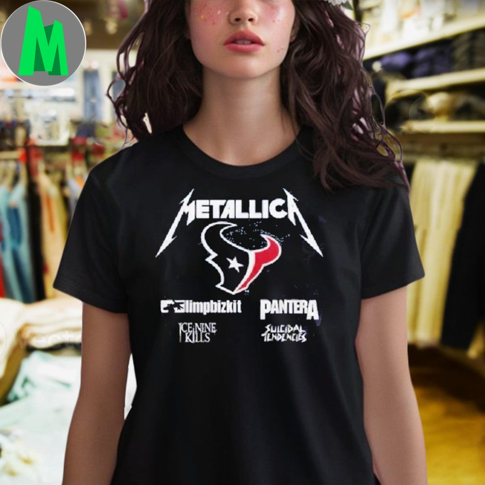 Design Metallica M72 World Tour Houston Texans June 14 2025 Concert Graphic T-Shirt