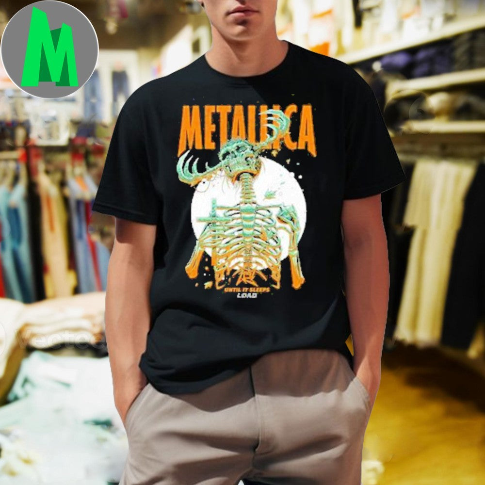 Design Metallica Until It Sleeps Load Album Skeleton Graphic Fan T-Shirt