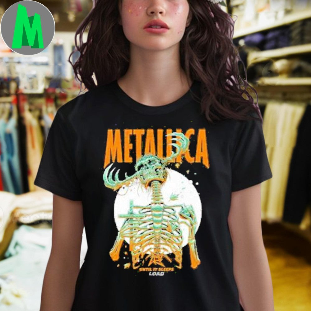 Design Metallica Until It Sleeps Load Album Skeleton Graphic Fan T-Shirt
