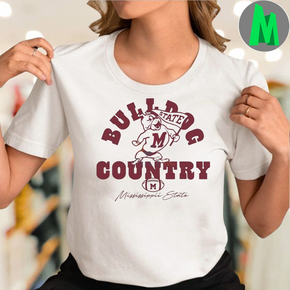 Design Mississippi State Bulldogs Football Country Mascot Logo T-Shirt