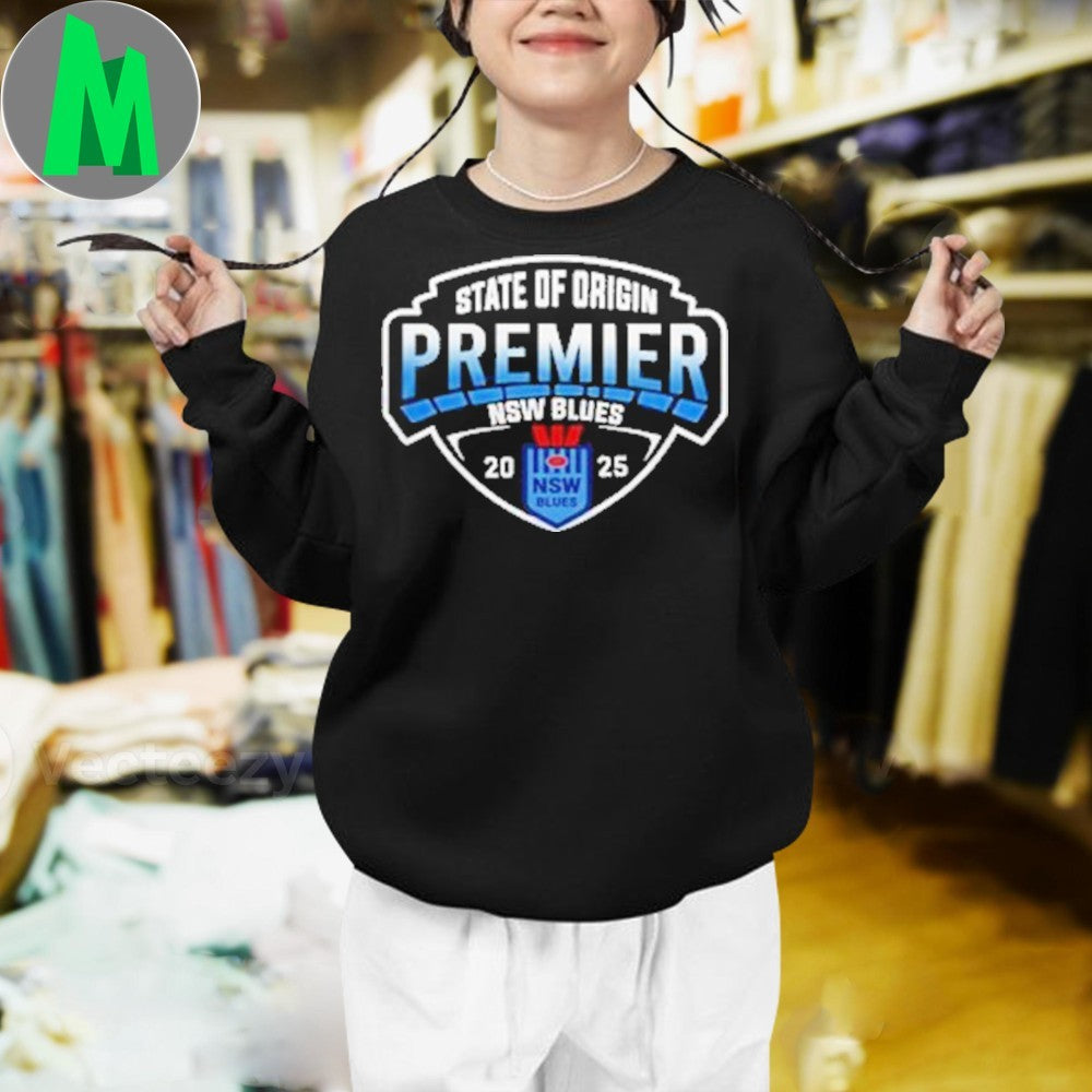 Design New South Wales Blues State of Origin Premiere 2025 Back to Back Rugby T-Shirt