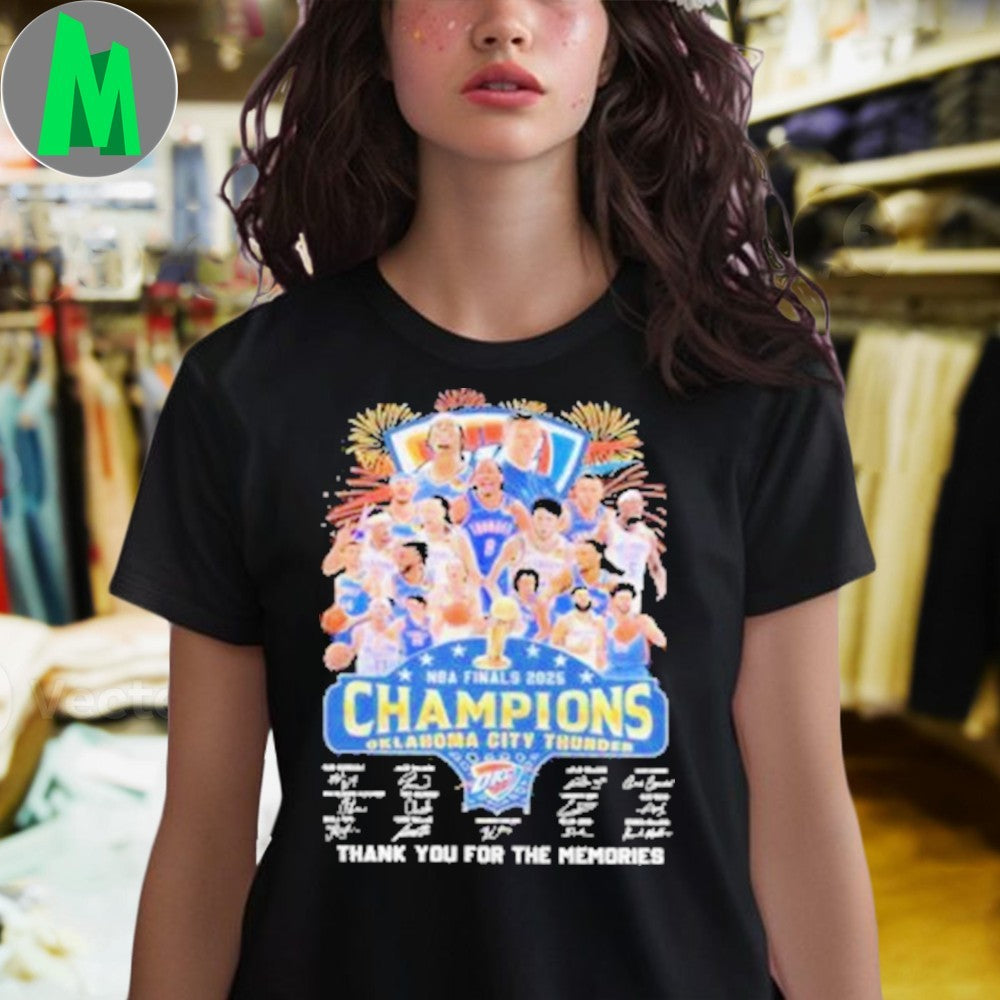 Design OKC Thunder 2025 NBA Finals Champions Commemorative Graphic T-Shirt
