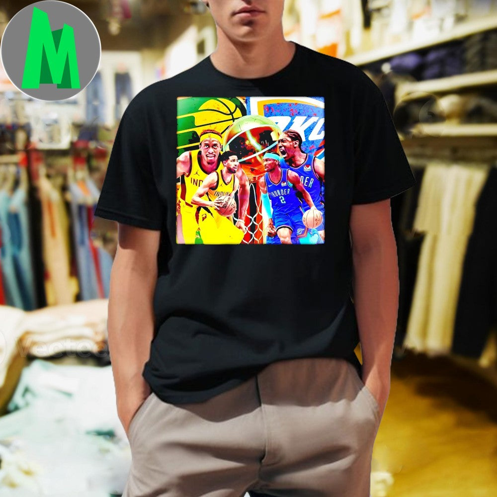Design OKC Thunder vs Indiana Pacers Retro Basketball Finals Fan T-Shirt
