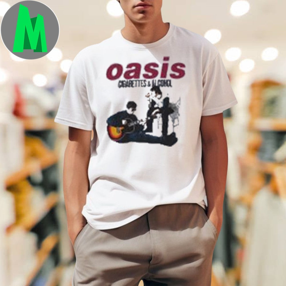 Design Oasis Cigarettes & Alcohol Britpop Rock Music Band Fan Shirt