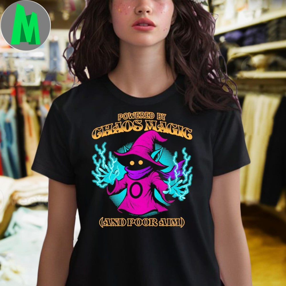 Design Powered By Chaos Magic Fantasy Wizard Funny Shirt