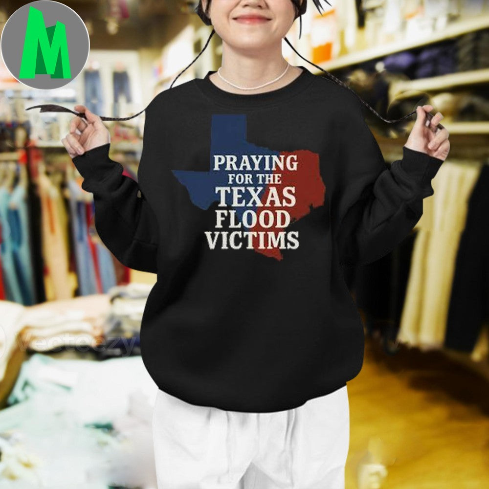 Design Praying For The Texas Flood Victims Relief Map T-Shirt