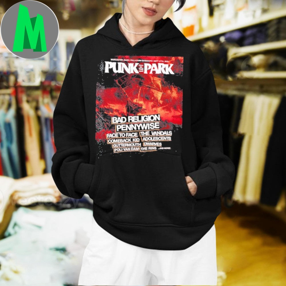 Design Punk In The Park Worcester MA Sept 27th 2025 Festival Lineup T-Shirt