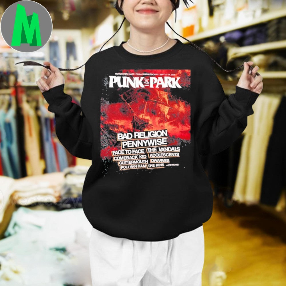Design Punk In The Park Worcester MA Sept 27th 2025 Festival Lineup T-Shirt