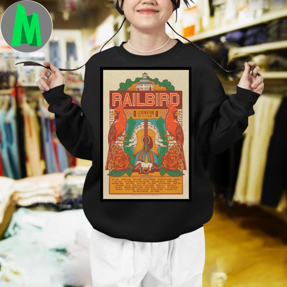Design Railbird Festival 2025 Guitar Lineup Music Poster Event Fan Apparel T-Shirt