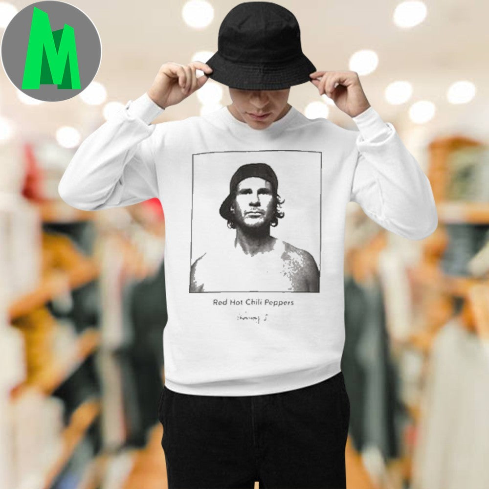 Design Red Hot Chili Peppers Flea Black & White Photo Graphic T-Shirt