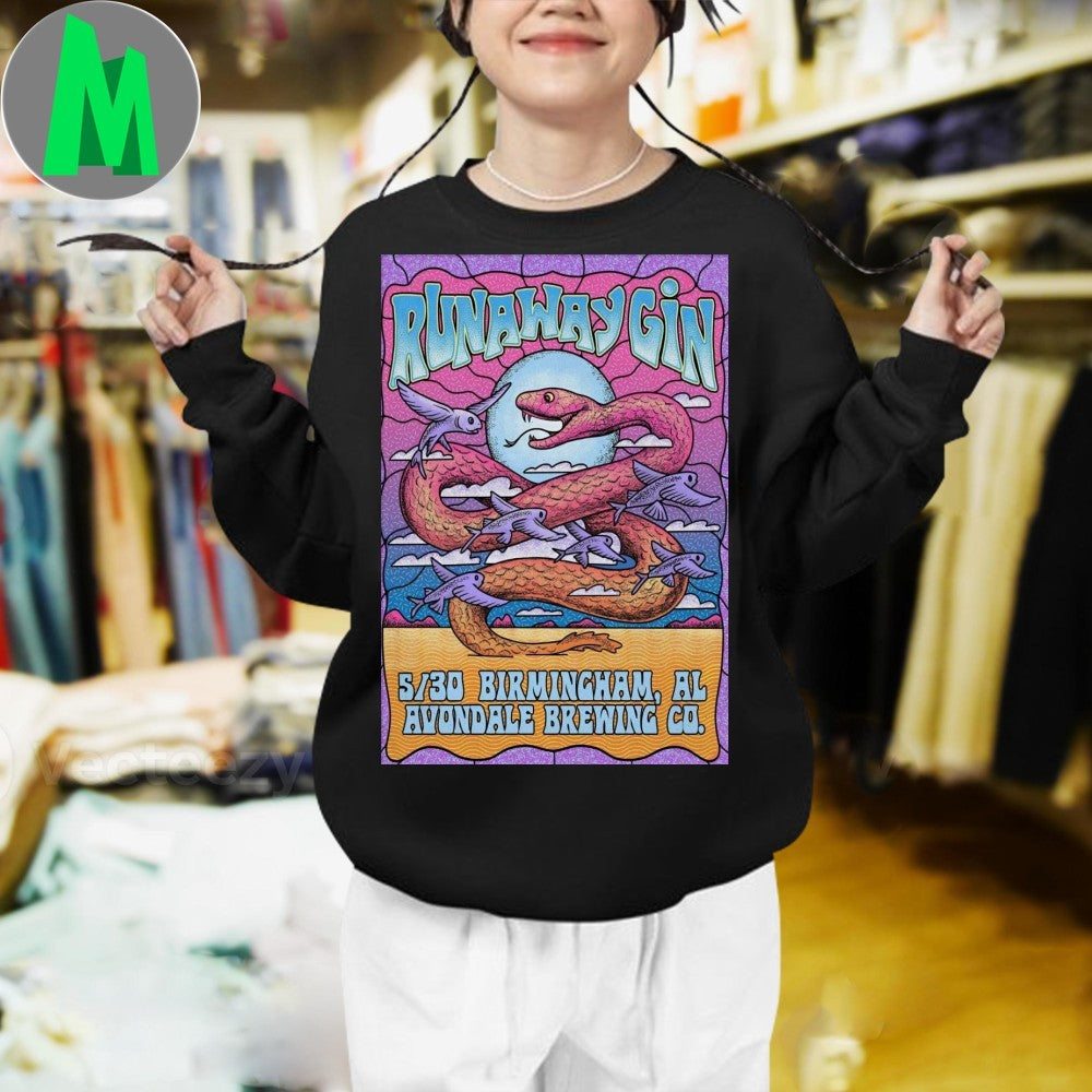 Design Runaway Gin Birmingham AL 2025 May 30 Concert Poster Jam Band Music Fan Apparel T-Shirt