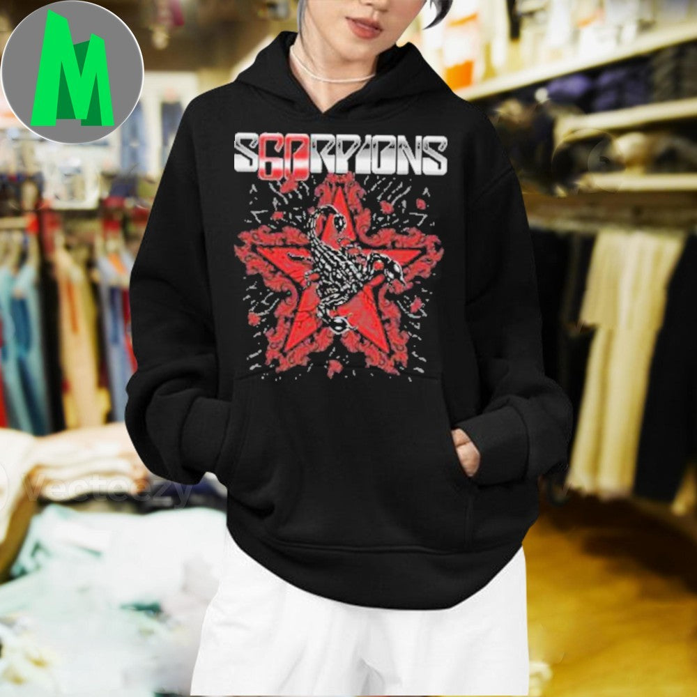 Design Scorpions European Tour 2025 Celebrating 60 Years Of Rock 1965-2025 Blowing With The Wind Shirt