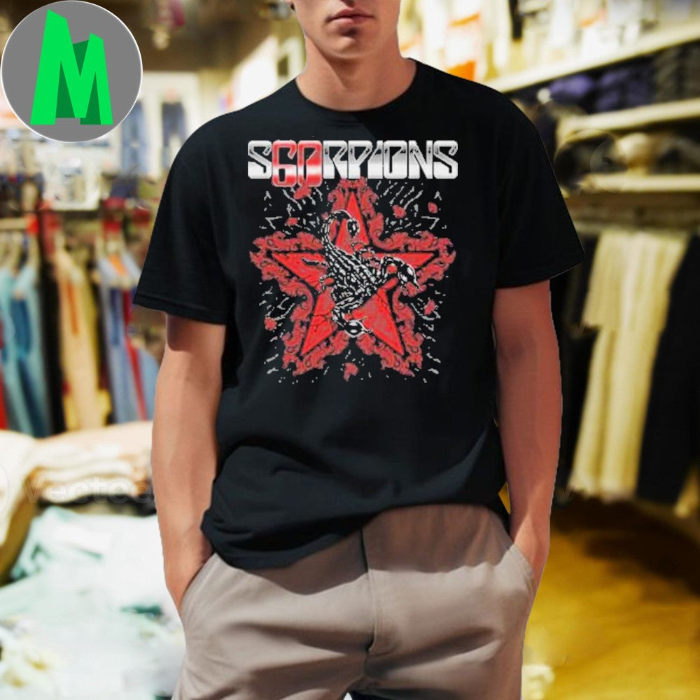 Design Scorpions European Tour 2025 Celebrating 60 Years Of Rock 1965-2025 Blowing With The Wind Shirt