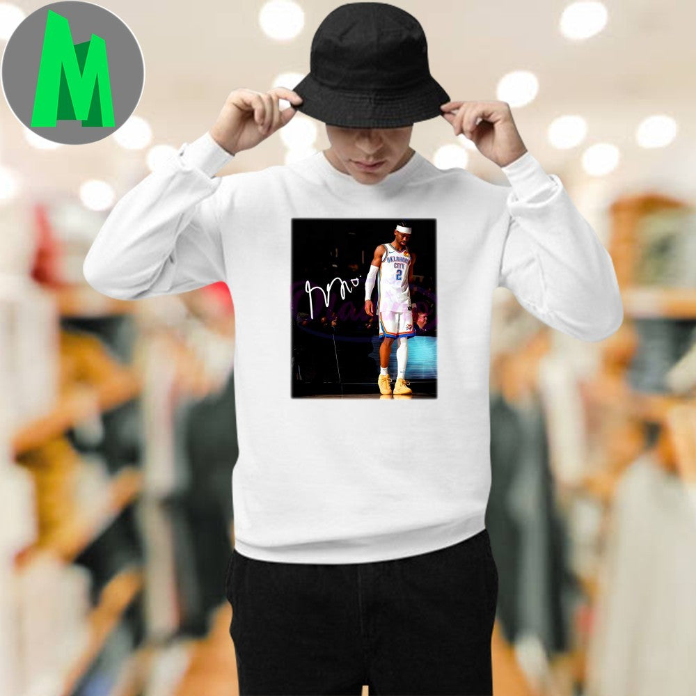 Design Shai Gilgeous-Alexander OKC Thunder Walking Moment NBA Fan T-Shirt