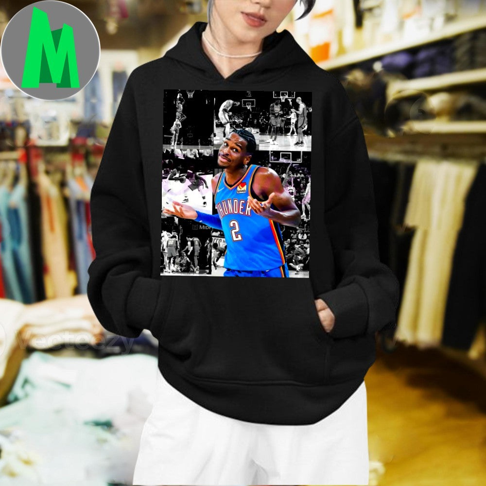 Design Shai Gilgeous Alexander Shrug Thunder Moments Shirt