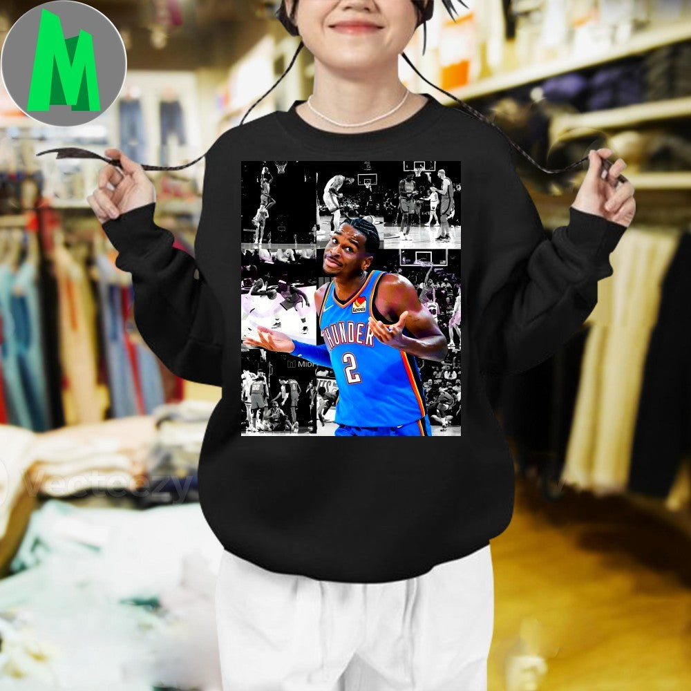 Design Shai Gilgeous Alexander Shrug Thunder Moments Shirt