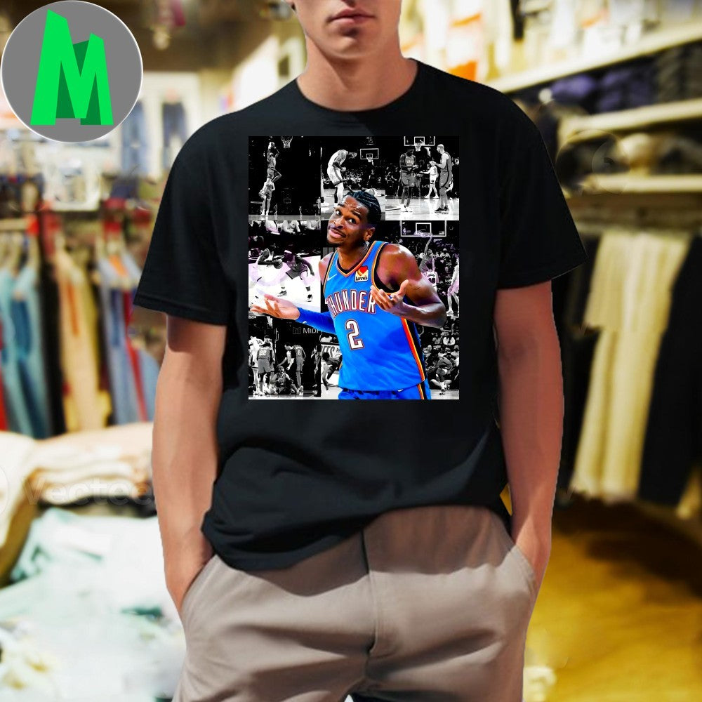Design Shai Gilgeous Alexander Shrug Thunder Moments Shirt