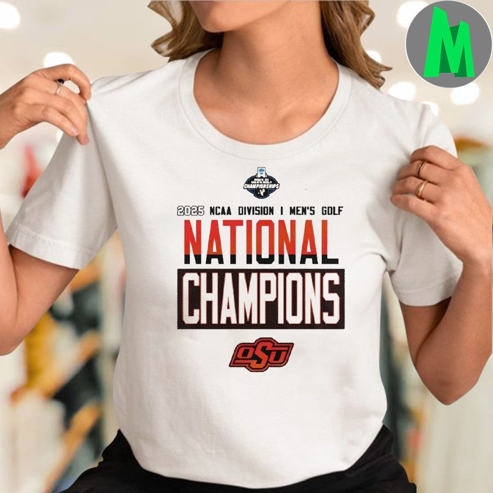 Design Special 2025 Ncaa Men’s Golf National Champions Osu Cowboy Golf Shirt