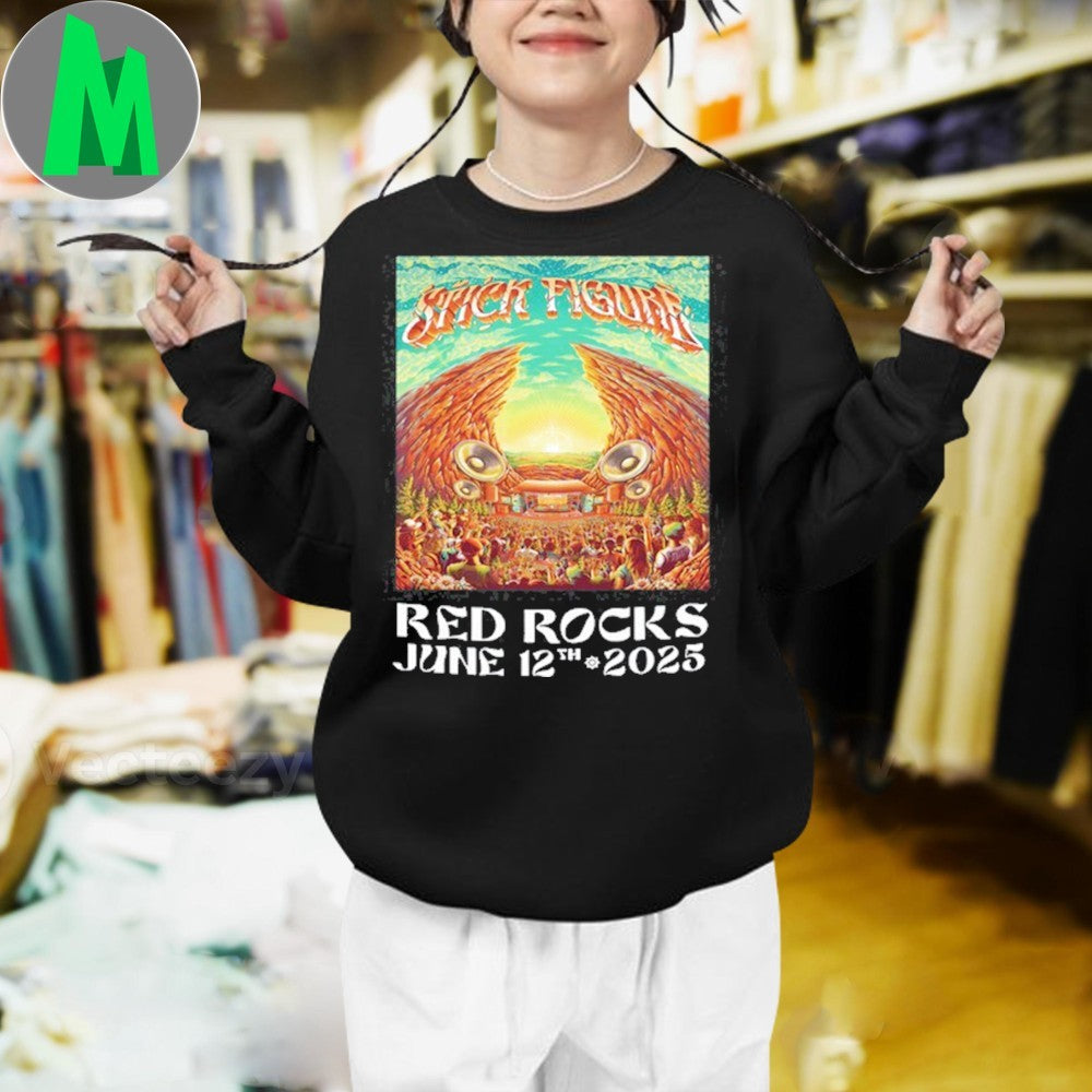 Design Stick Figure Red Rocks June 12 2025 Concert Poster T-Shirt