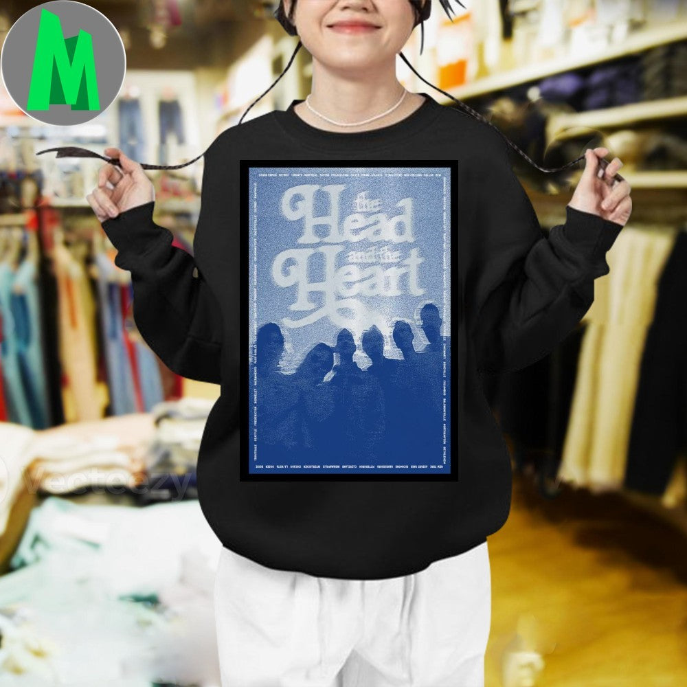 Design The Head And The Heart 2025 Tour Blue Concert Music Band Aperture Poster Fan Shirt