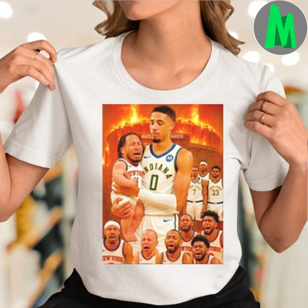 Design Tyrese Haliburton Carrying Jalen Brunson Funny Baby NBA Basketball Player Fan Shirt