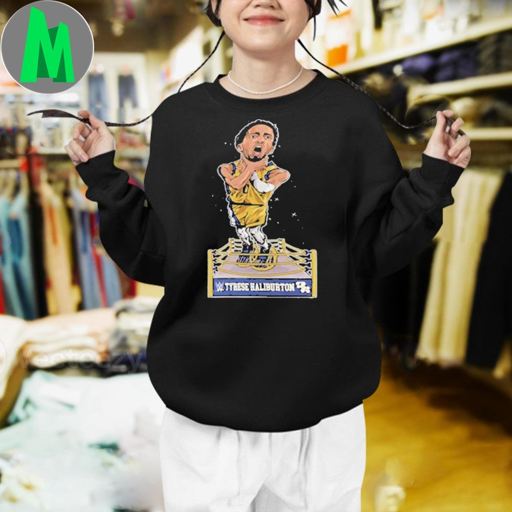 Design Tyrese Haliburton Indiana Pacers Basketball NBA Funny Meme Knicks Choke Wrestling Shirt